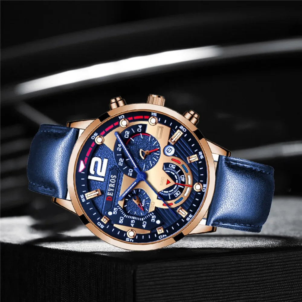 3pcs Men's Quartz Watch Set