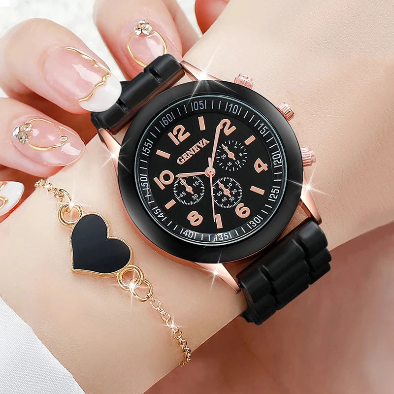 Ladies silicone wrist watch