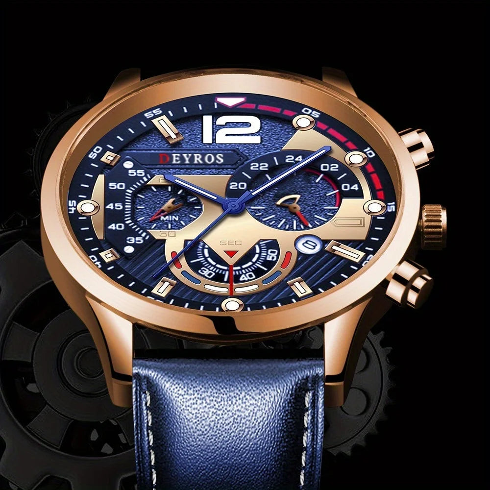 3pcs Men's Quartz Watch Set