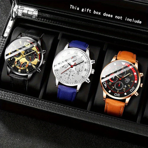 3pcs Men's Quartz Watch Set