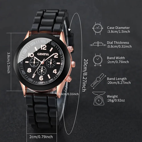 Ladies silicone wrist watch